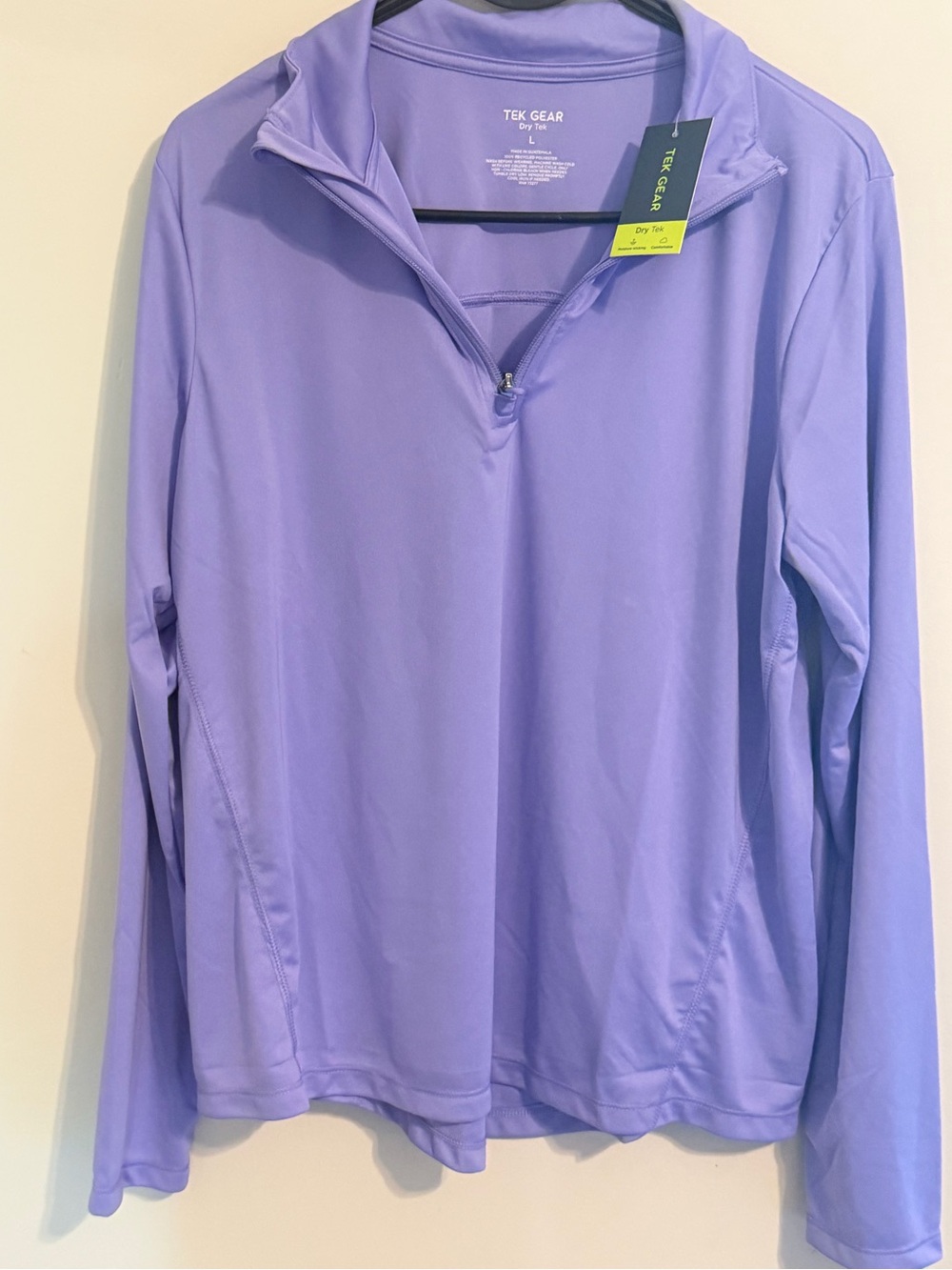 Tek Gear women’s Lavender Quarter-Zip Performance Pullover L
